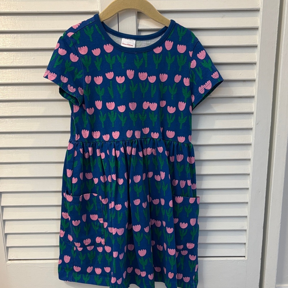 Hanna Andersson Blue and Pink Tulip Dress